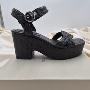 NEW Bandolino SABINNA Wedge platform Sandal Black Women's SIZE 6